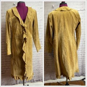 Margaret Godfrey size 10 tan suede leather coat